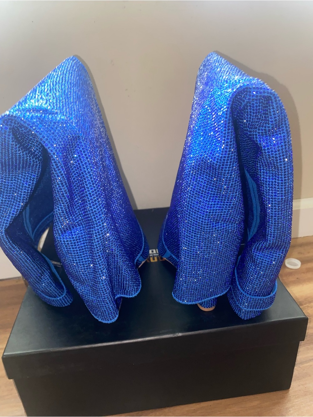 Cape Robbin Sparkling Royal Blue Carrara Wedge Boots - Picture 3 of 4